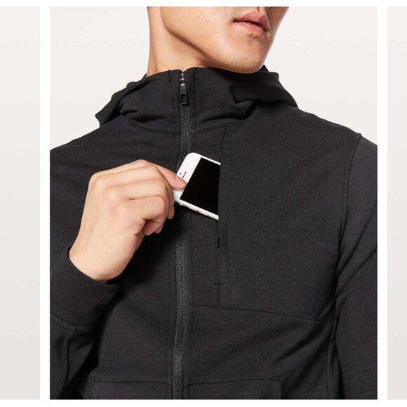 Lululemon Men's Full Zip Hoodie Jacket Size Large Black - Picture 11 of 12